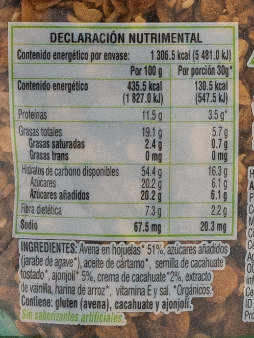 Granola Avena Cacahuate (300 G)