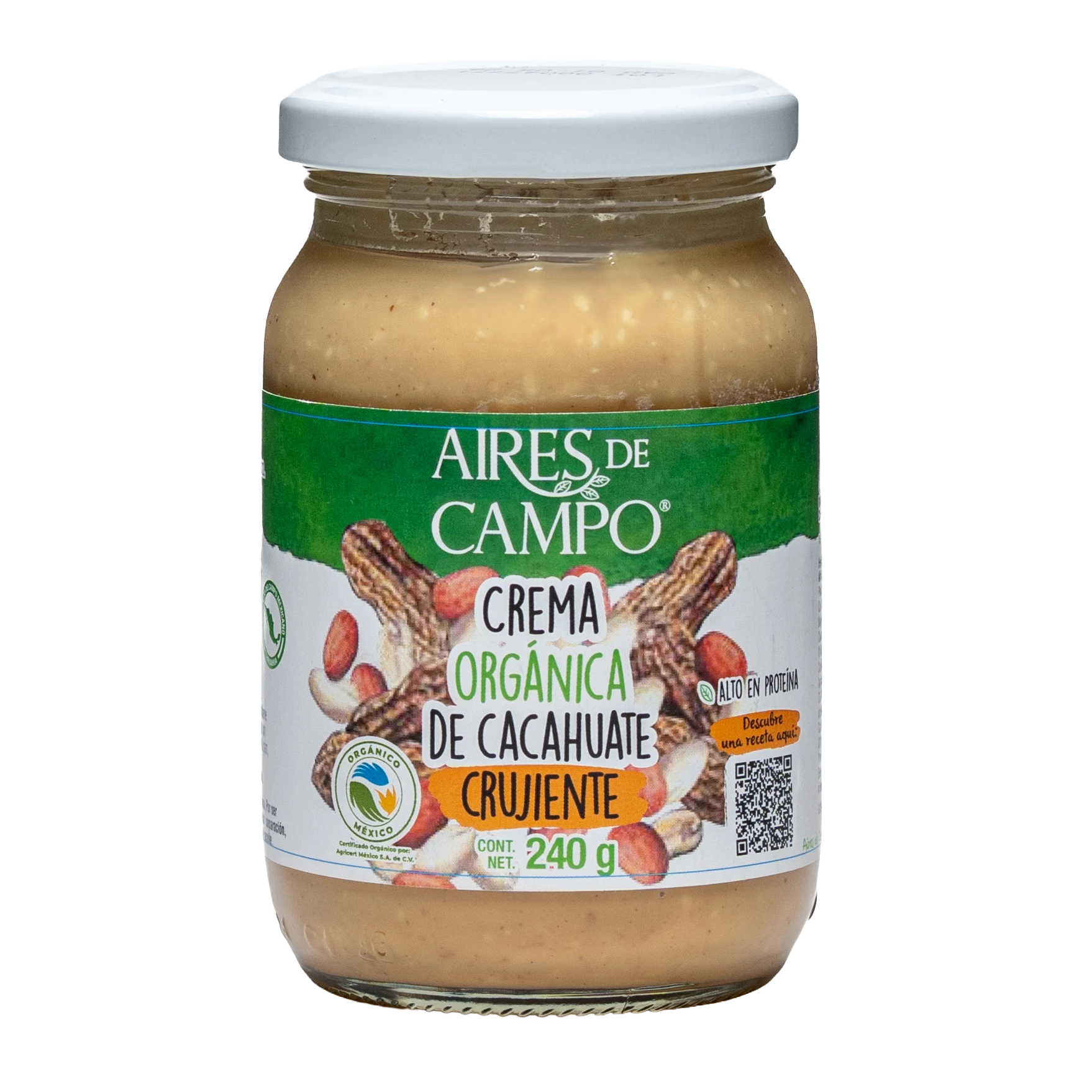 Crema Org&aacute;nica de Cacahuate Crujiente(240 GRS)