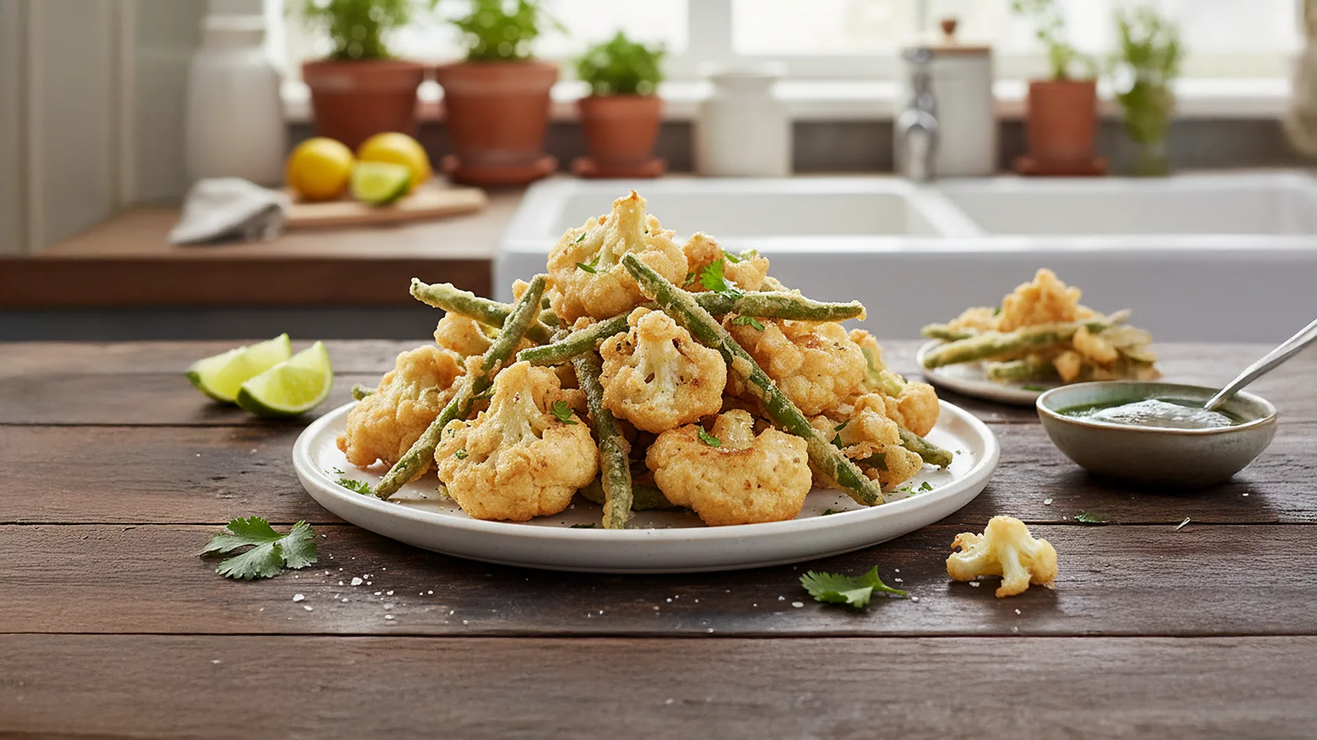 Tempura de Coliflor y Ejotes